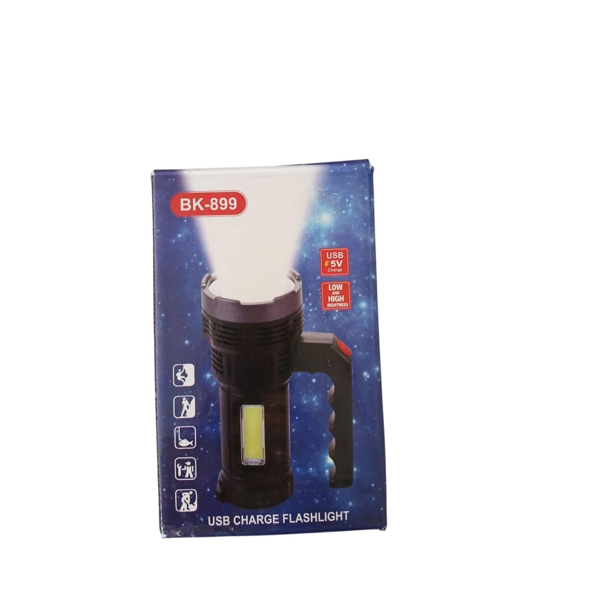 Lanternă LED Reîncărcabilă cu Acumulator BK-899, COB + OSL, USB 5V, 2 Trepte de Lumină - imagine 2