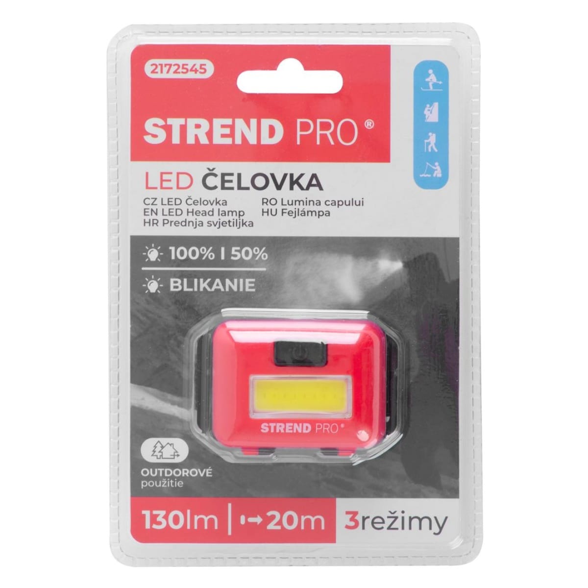 Lanternă frontală Strend Pro H955, LED COB, 3xAAA, amestec de culori (negru, alb, roșu) - imagine 2