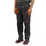 Pantaloni de lucru din tercot, pe talie, 270 gsm, Classic, gri-negru 58