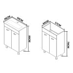 Mobilier baie Kit și lavoar, Seria 067, 60 cm, alb, BadenMob - imagine 5