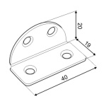 Colțar fixare semicircular KSZ1, 40 x 19 mm, zincat galben, art. 8879 - imagine 2