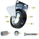 Roata cu furcă fixă, 75 x 22 mm - imagine 2