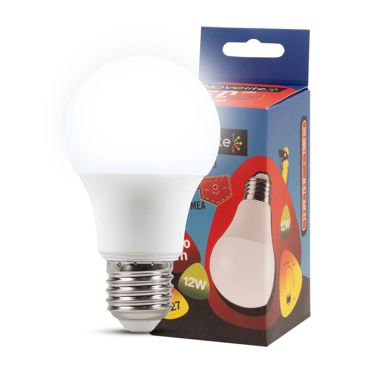 Bec LED A60, 12W, E27, 6400K, Novelite - imagine 3