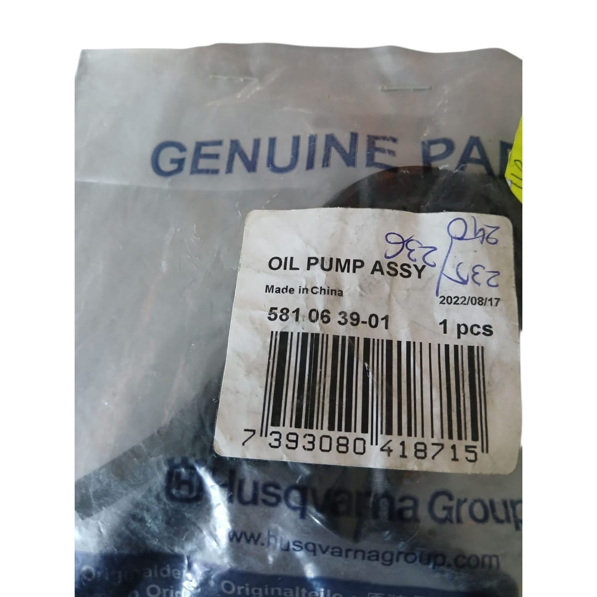 Pompă de ulei kit Husqvarna 120 Mark II, 235, 236, 240, McCulloch CS340, CS380 – cod OEM 581063901 - imagine 2