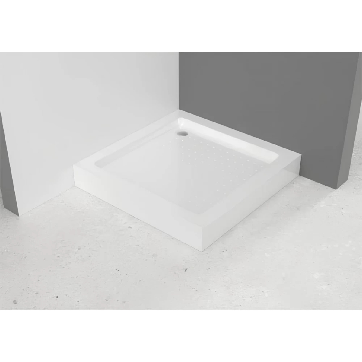 Cadita dus 70 x 70 cm, patrat, acril, 135 mm, panou integrat, picioare reglabile, Tempo Line - imagine 2