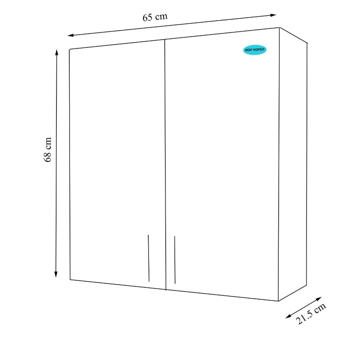 Dulap baie Verona Kit, 65 x 68 cm, Alb, BadenMob - imagine 4