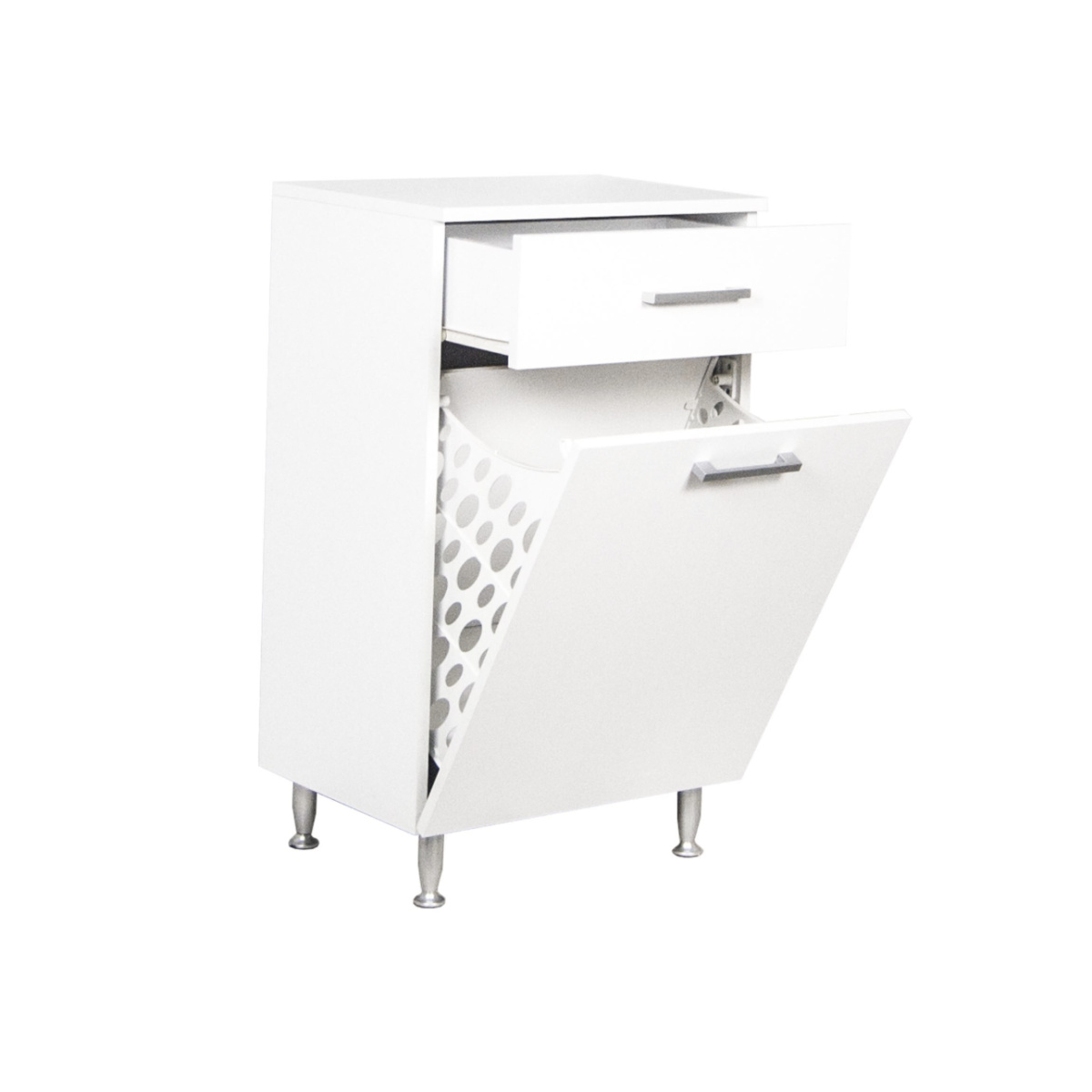Mini coloana cu cos rufe, Badenmob, 50 x 85 x 37 cm, alb vopsit ultralucios - imagine 3