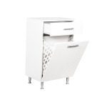 Mini coloana cu cos rufe, Badenmob, 50 x 85 x 37 cm, alb vopsit ultralucios - imagine 3