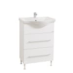 Mobilier baie kit si lavoar, Seria 187, 55 cm, Alb, BadenMob - imagine 6