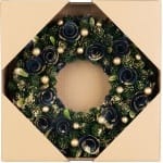 Coronita de Craciun MagicHome de agatat, verde-albastru-auriu 29 cm - imagine 2