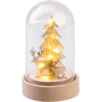 Decorațiune de Crăciun MagicHome, brad într-o cupolă, LED, alb cald, interior, 5,5x9 cm