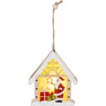 Decorațiune de Crăciun MagicHome, Moș Crăciun în casă, LED, agățat, 9x3x10.4 cm