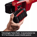 Motocoasă fără fir Einhell AGILLO 36/255 BL– Brushless, lamă 3 dinți + cap cu fir, starter kit 4Ah(1 acumulator+incarcator ) inclus - imagine 5