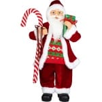 Decorațiune de Crăciun MagicHome, Moș Crăciun, cu cadou, roșu, 60 cm