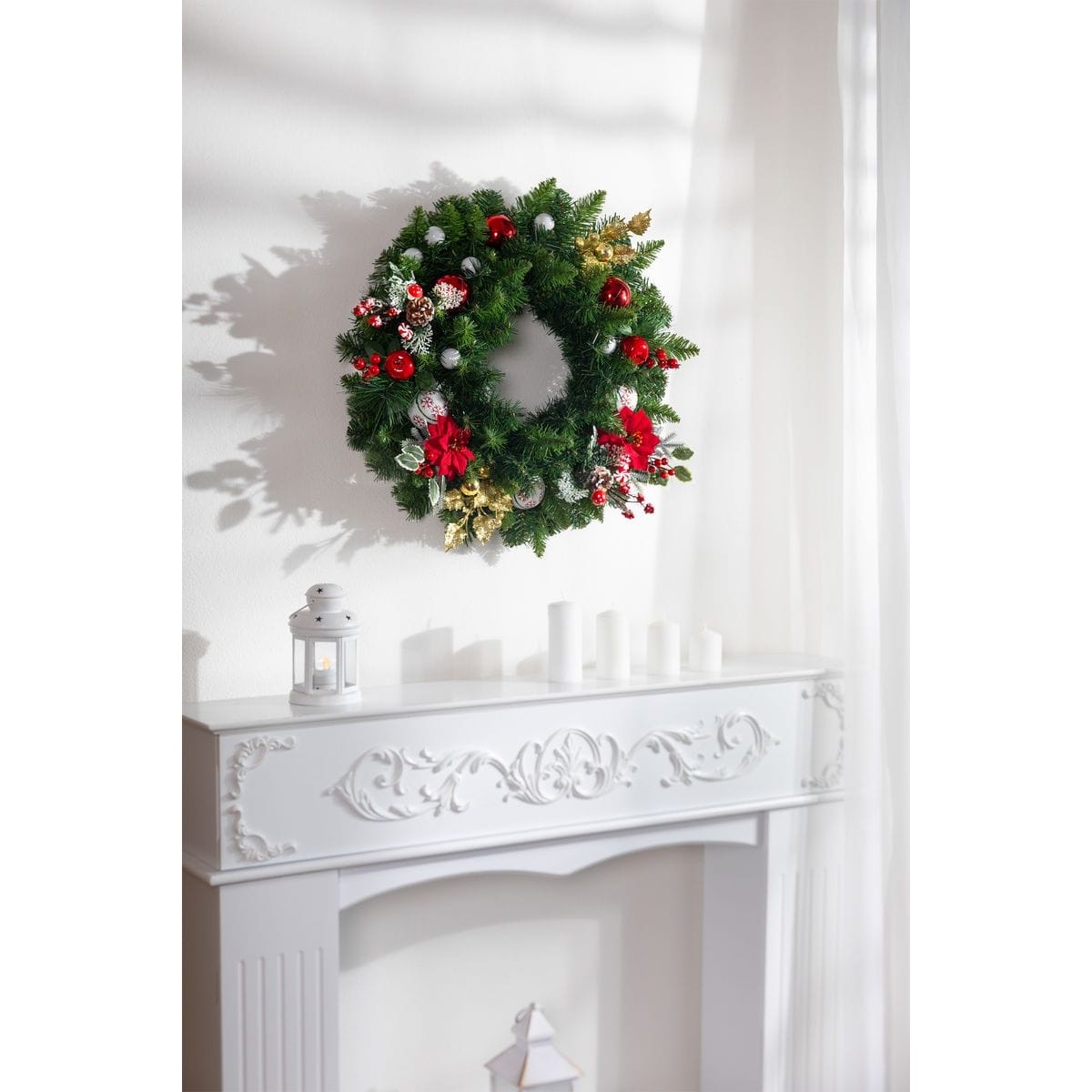 Ramura decorativa MagicHome Craciun cu acadea si ciupercuta, 19 cm - imagine 2