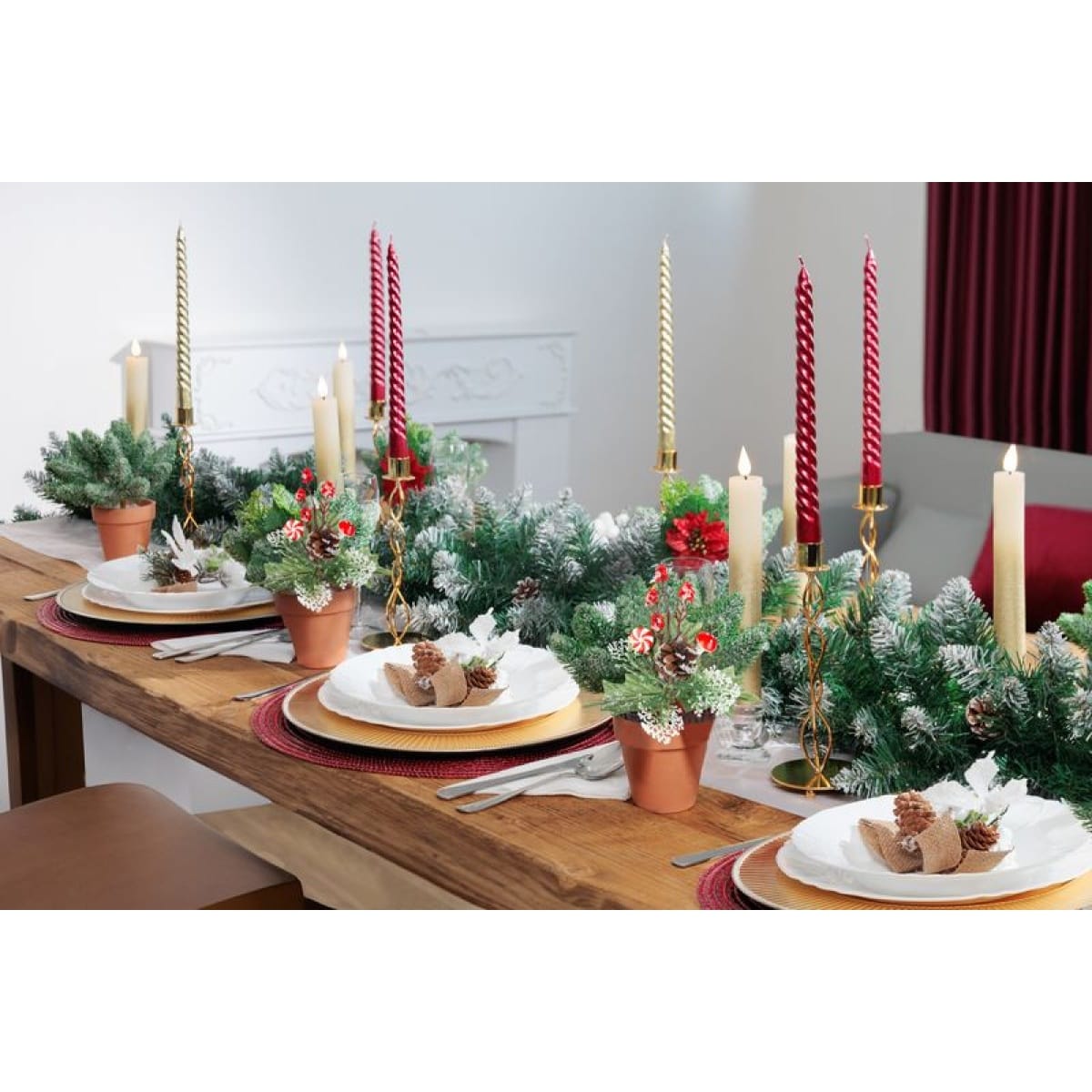 Ramura decorativa MagicHome Craciun cu acadea si ciupercuta, 19 cm - imagine 4