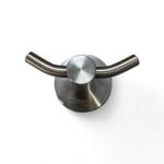 Cuier dublu de perete din inox satinat pentru baie Trendy's