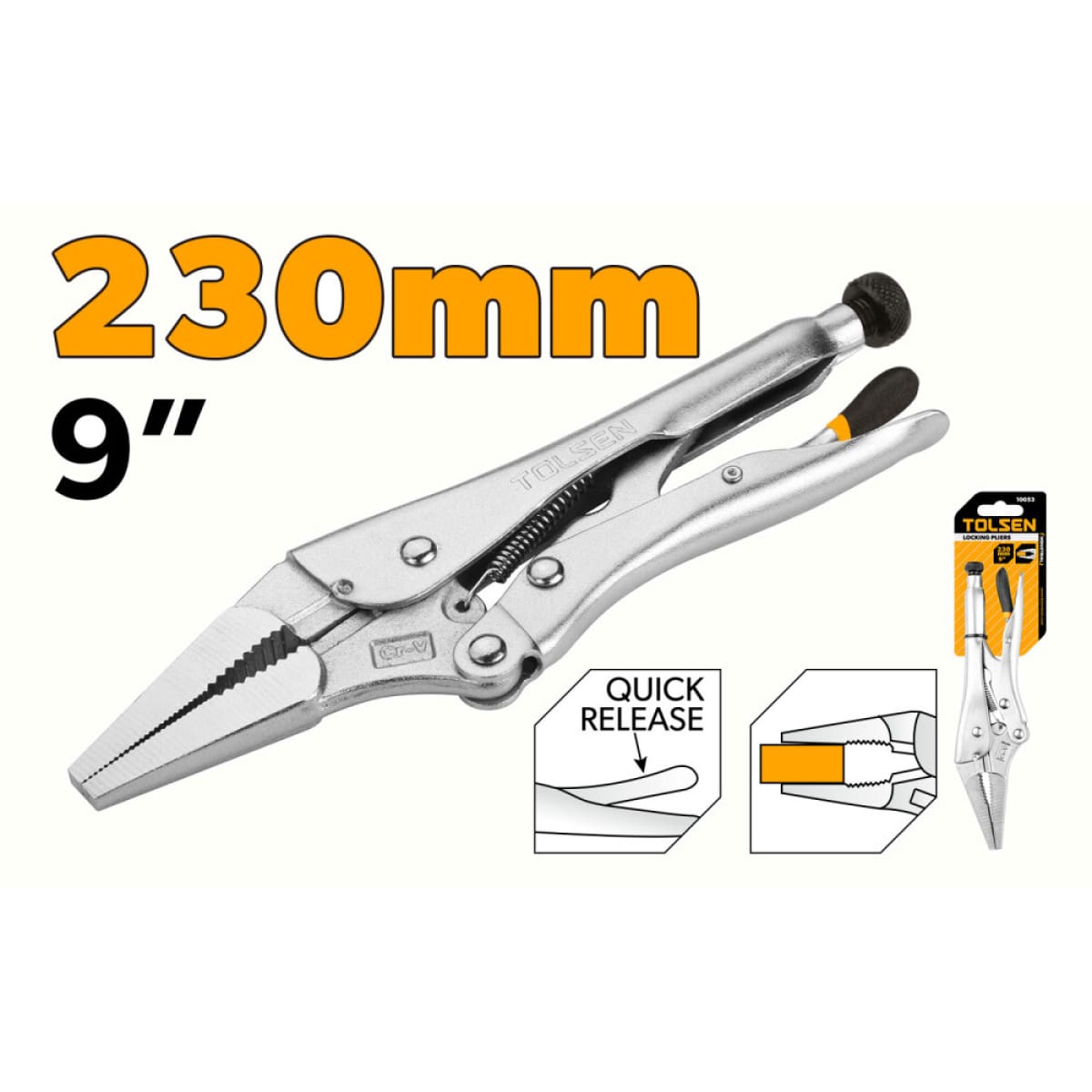 Clește cu autoblocare Cr-V 230 mm, industrial, Tolsen - imagine 2