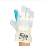 Manusi de protectie din piele spalt, dubla intaritura, Madina, gri 10