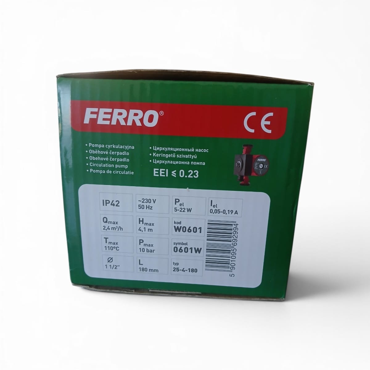 Pompă de circulație FERRO GPA II 25-4-180, 230V, EEI ≤ 0.23 - imagine 4