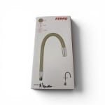 Pipă Flexibilă Ferro W100P-B pentru Baterie Bucătărie, Metal, Bej - imagine 3