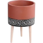 Ghiveci Decorativ cu Mozaic MagicHome, Ciment, Picioare din Lemn 22x22x31 cm