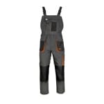 Pantaloni de lucru din tercot cu pieptar, 270 gsm, Classic, gri-negru 48