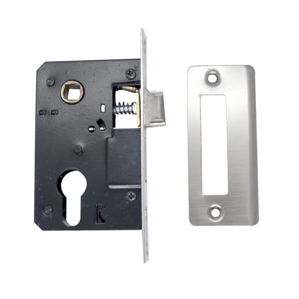 Broască revers pentru uși din lemn, 50 x 40 mm, încastrată, cu plăcuță frontală