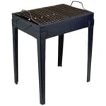 Grătar camping din oțel, 520 x 370 mm, înălțime 50 cm, negru, fabricat în România