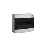 Tablou siguranțe aparent IP40 12 module, 1 rând, ușă transparentă, șină DIN, alb, PNS 12T
