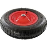 Roată pentru roabă 14" x 3.5-8, ax Ø16 x 80 mm, rulment cu bile, cameră cu valvă auto