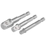 Set adaptoare Strend Pro pentru tubulare, 3 piese, 1/4", 3/8", 1/2", pentru mașină de găurit și înșurubat