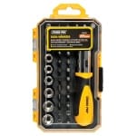 Set de biți și chei tubulare Strend Pro WT536, 37 piese, cu șurubelniță cu clichet