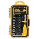 Set de biți și chei tubulare Strend Pro WT536, 37 piese, cu șurubelniță cu clichet