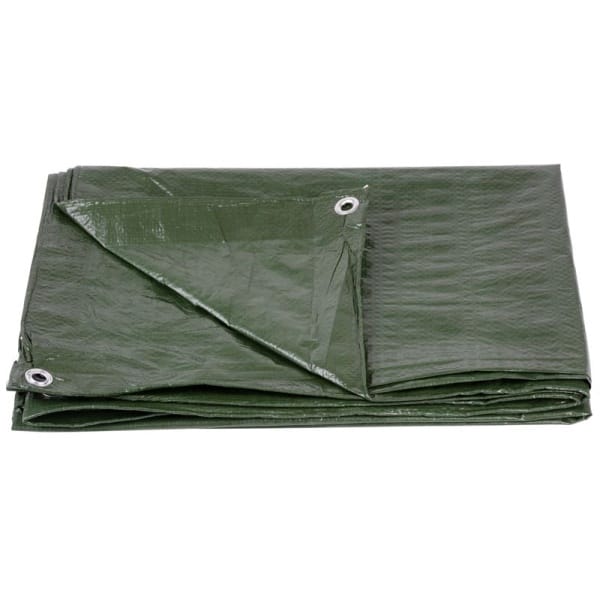 Prelata Light 3 x 4 m, 65 g/m2, verde, cu ochiuri — imagine ilustrativă