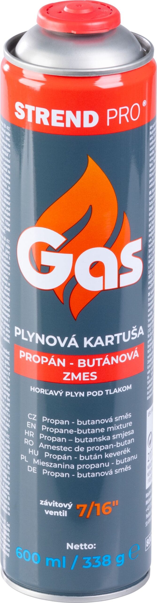 2172854 Doza gaz Propan-Butan Strend Pro, 600 ml, 338 g, filet 7/16" - imagine 1