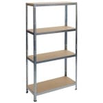 Raft metalic Racks RAT20 MS, 4 polițe MDF, 1800x900x400 mm, max. 175 kg/poliță — imagine ilustrativă