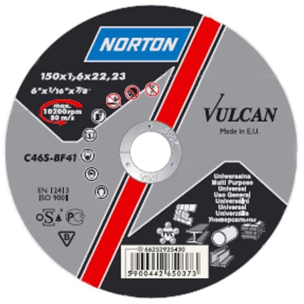 Disc NORTON Vulcan A 300x3,0x32 A30S-BF41, de tăiere pentru metal și inox — imagine ilustrativă