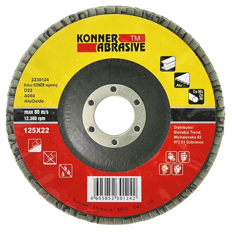 Disc lamelar KONNER D22 125 x 22 mm, A60, AluOxide Disc lamelar KONNER D22 125 x 22 mm, A60, AluOxide — imagine ilustrativă