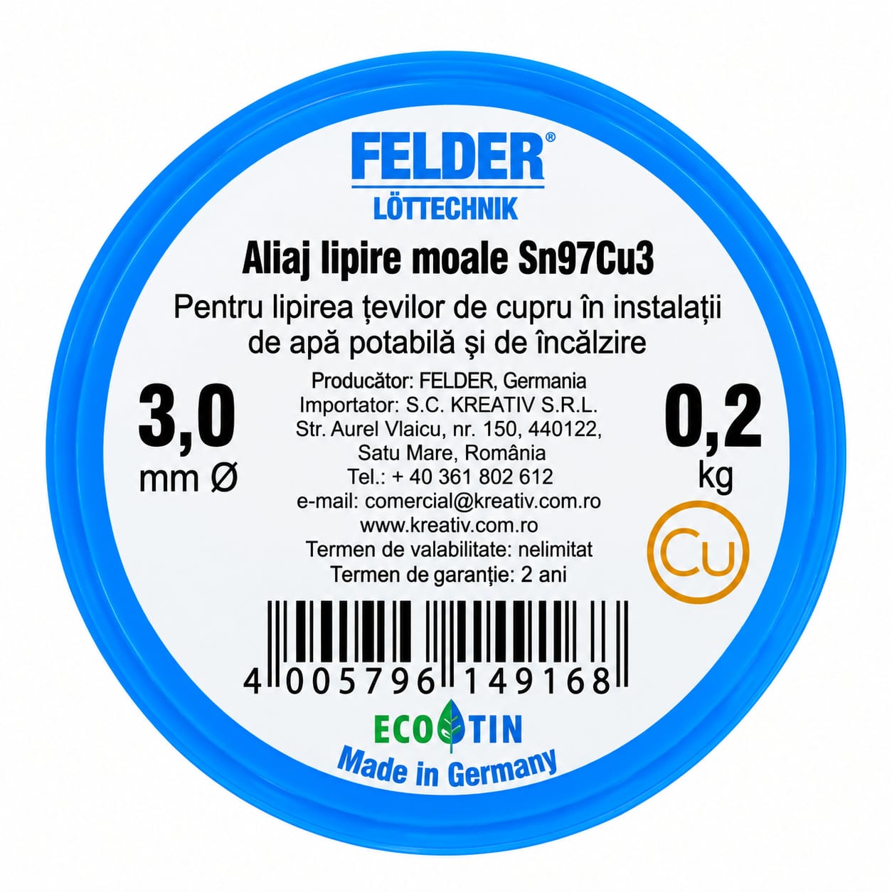9b4125ae-2079-4529-84ae-21e9a5cd8a4b Aliaj pentru lipire moale Felder, Ø3 mm, 200 g - imagine 1