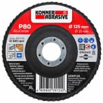 Disc lamelar KONNER D22, 125 x 22 mm, P80, oxid de aluminiu