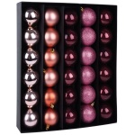 Globuri de Crăciun MagicHome, 6 cm, set 30 buc, mix medeno-roz — imagine ilustrativă