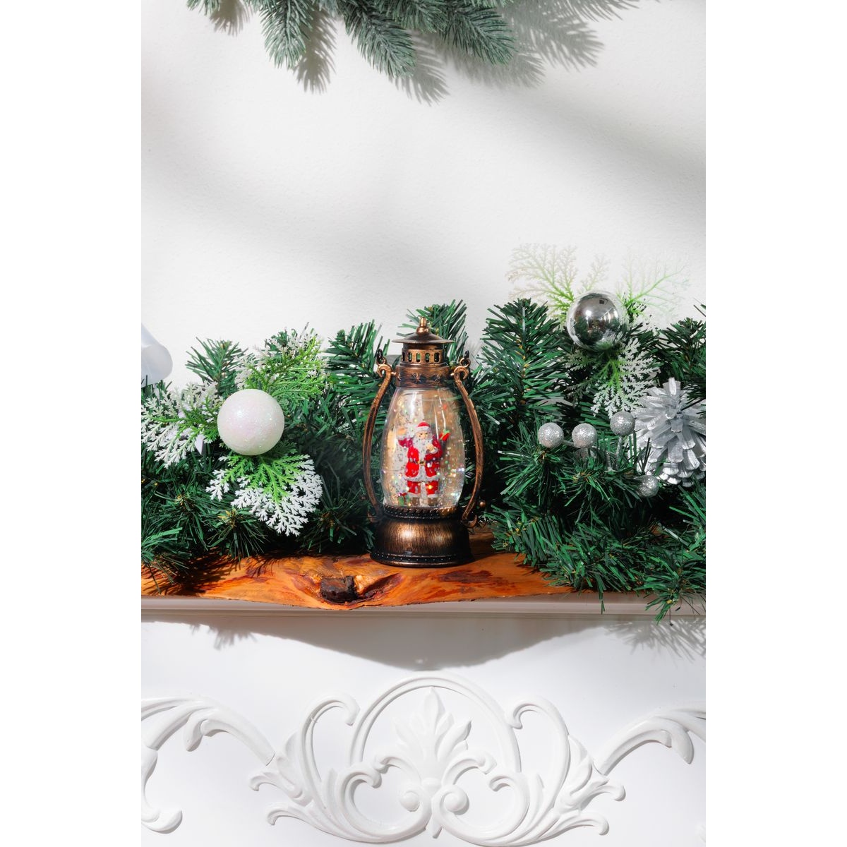 Felinar decorativ MagicHome Crăciun Moș Crăciun, 8 x 6,5 x 14 cm — imagine ilustrativă