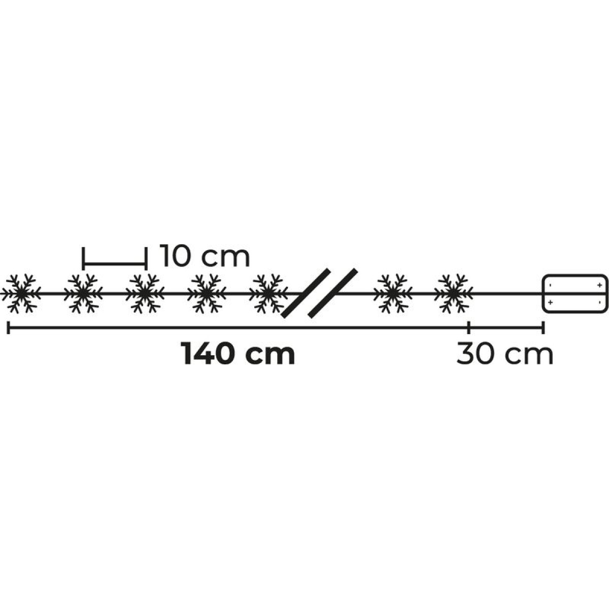 Instalație Crăciun MagicHome fulgi 15 LED, 1,4 m — imagine ilustrativă