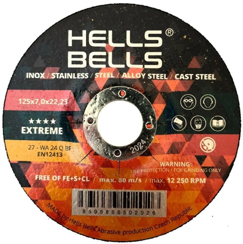 Disc Hells Bells 125x7,0x22,2 mm T27 Extreme Disc Hells Bells 125x7,0x22,2 mm T27 Extreme — imagine ilustrativă
