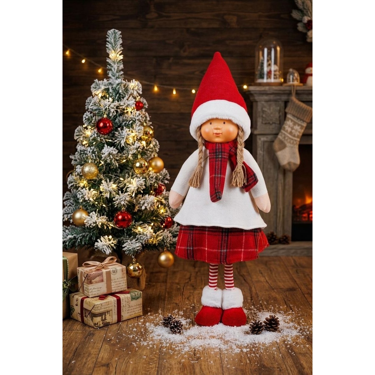 Figurină de Crăciun MagicHome fetiță 90 cm — imagine ilustrativă