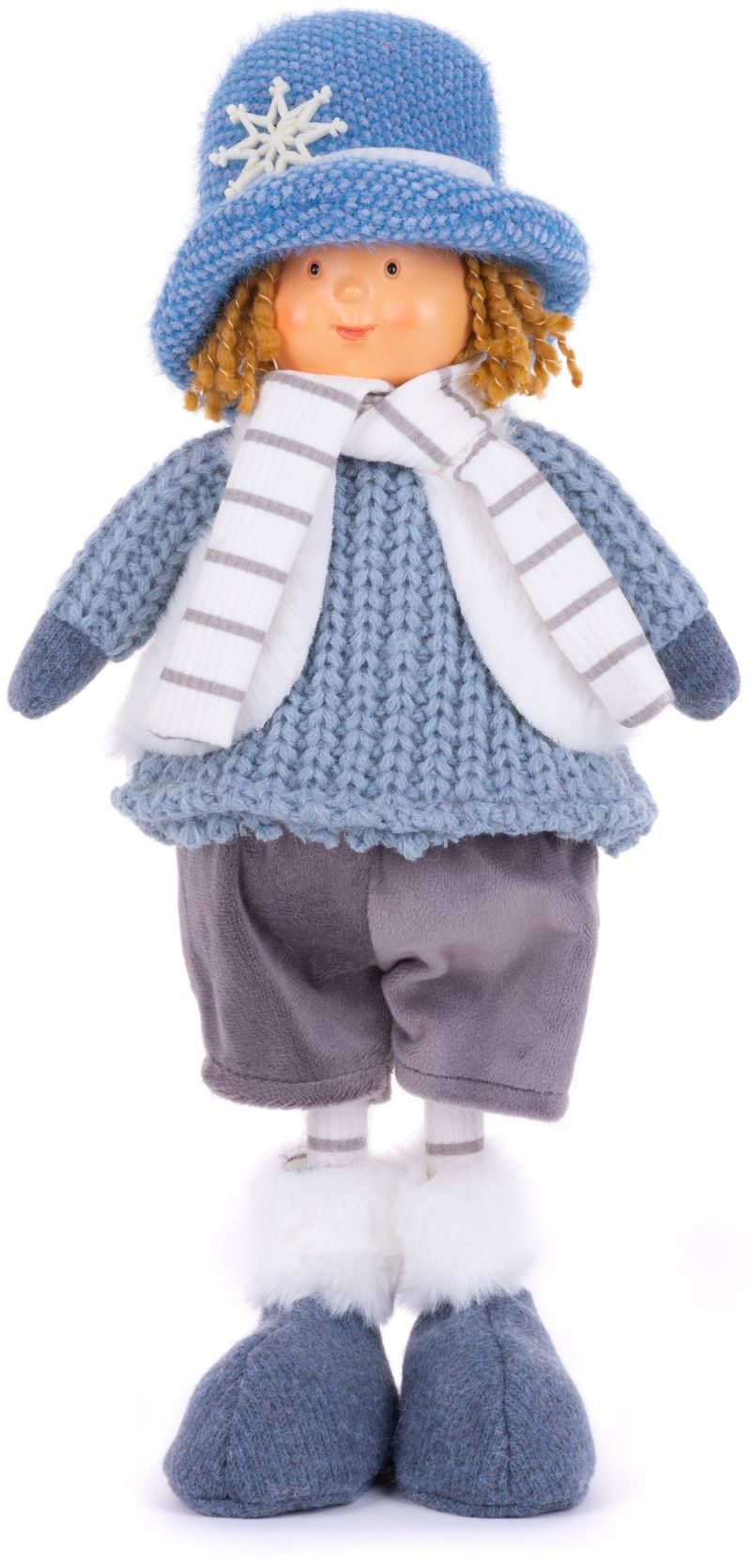 Figurină de Crăciun MagicHome băiat cu pălărie albastră, 16x10x36 cm Figurină de Crăciun MagicHome băiat cu pălărie albastră, 16x10x36 cm — imagine ilustrativă