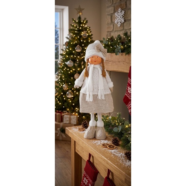 Figurină de Crăciun MagicHome fetiță, 79 cm — imagine ilustrativă