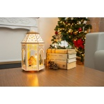 Felinar MagicHome, sat din lemn, 9 LED, 16,5x14x30 cm — imagine ilustrativă