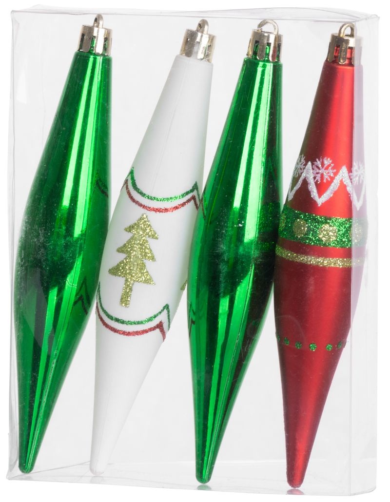 Ornamente pentru brad MagicHome, 3x15 cm, roșu-verde, 4 buc. Ornamente pentru brad MagicHome, 3x15 cm, roșu-verde, 4 buc. — imagine ilustrativă